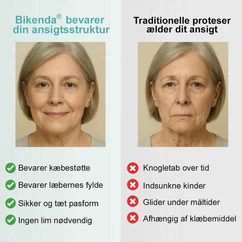 🦷Bikenda®🦷 Avanceret Tilpasset Fuldt Tandprotesesæt (✅ Klinisk dokumenterede komfort-pas tandproteser — Bruges og stole på af mere end 8.000 brugere i Danmark for komfort hele dagen.)