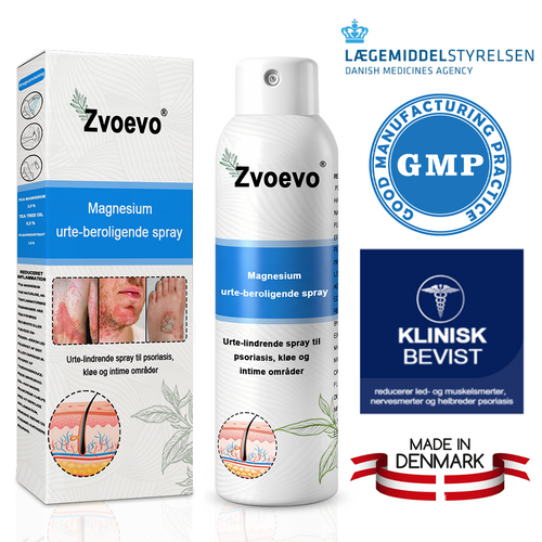 ✅ Officiel butik: Zvoevo® Magnesium Urte-psoriasis Spray(Lindrer psoriasis og eksem, forbedrer bakterielle infektioner i intimområdet, behandler akne og vorter, lindrer ledsmerter og nervesmerter)