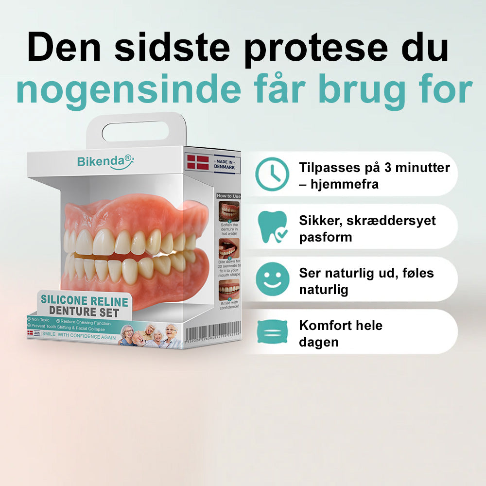 🦷Bikenda®🦷 Avanceret Tilpasset Fuldt Tandprotesesæt (✅ Klinisk dokumenterede komfort-pas tandproteser — Bruges og stole på af mere end 8.000 brugere i Danmark for komfort hele dagen.)