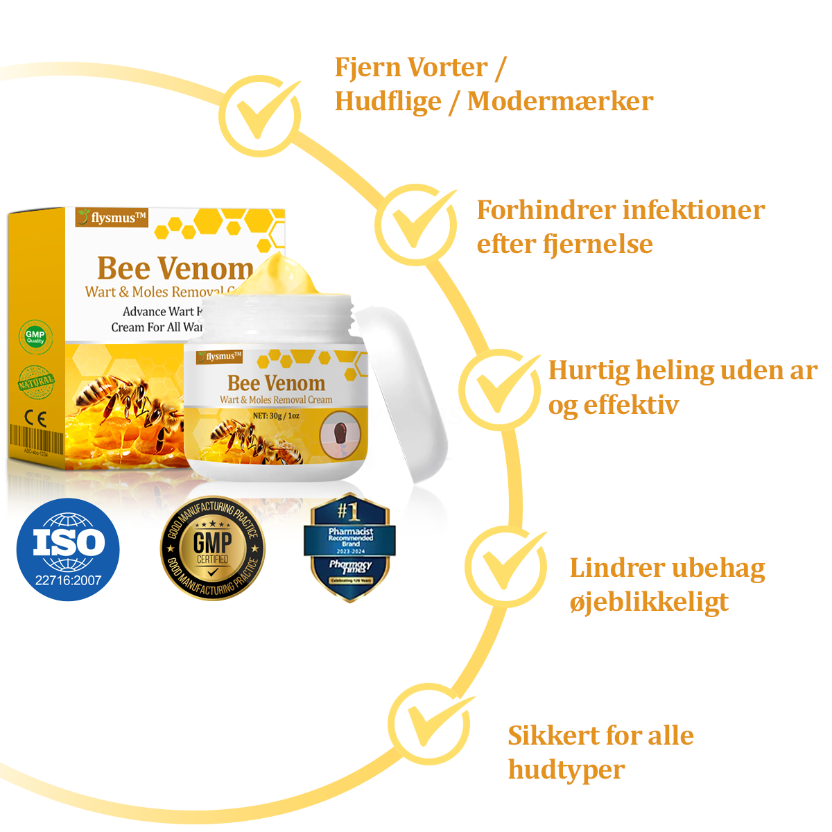 🎁flysmus™ Creme mod Hudflap & Vorter, Hjælper med at behandle vedvarende vorter, hudvækster, hudlæsioner, infektioner, ardannelse og udglatte ujævn hud❤️