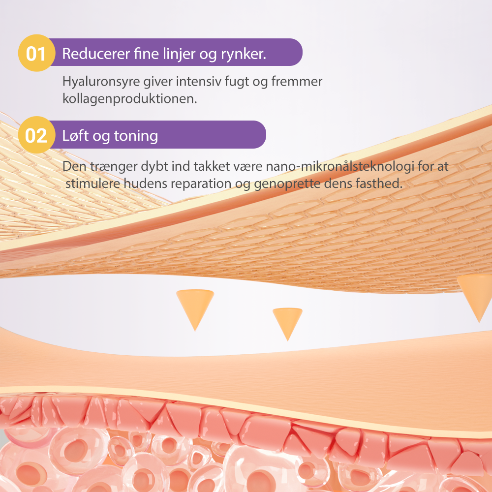 ✅ Officiel butik | Ourlyard® Hyaluronsyre Nano Microneedle Repareringsbånd 🧑‍⚕️☑️(Reparerer rynker, fine linjer, løs hud osv., egnet til flere områder som ansigt, hænder, mave, ben – 4 cm x 1,5 m rulle. Klinisk testet og dermatologisk anbefalet)